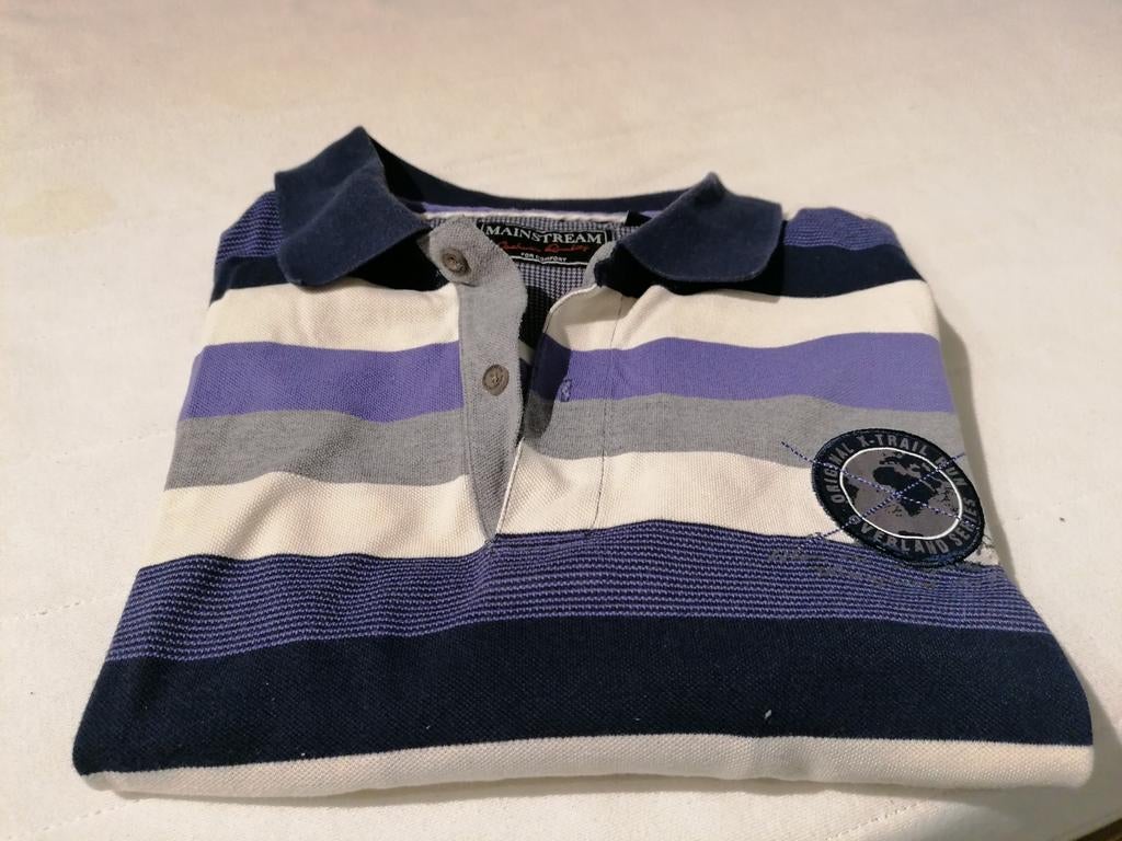 Poloshirt Maat 4XL Gestreepte Polo Heren, Blauw, Overige maten, Gedragen, Mainstream