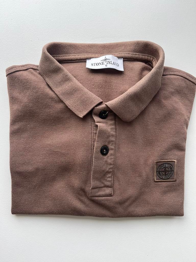 Long Island polo S 25 euro bruin taupe, Ophalen of Verzenden, Zo goed als nieuw, Jongen, Shirt of Longsleeve