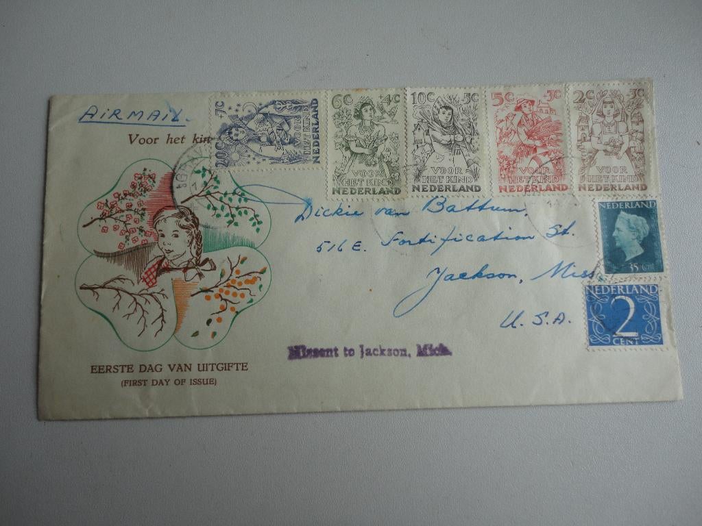 Voorloper FDC 544-548, Postzegels en Munten, Postzegels | Eerstedagenveloppen, Ophalen of Verzenden, Beschreven, Nederland