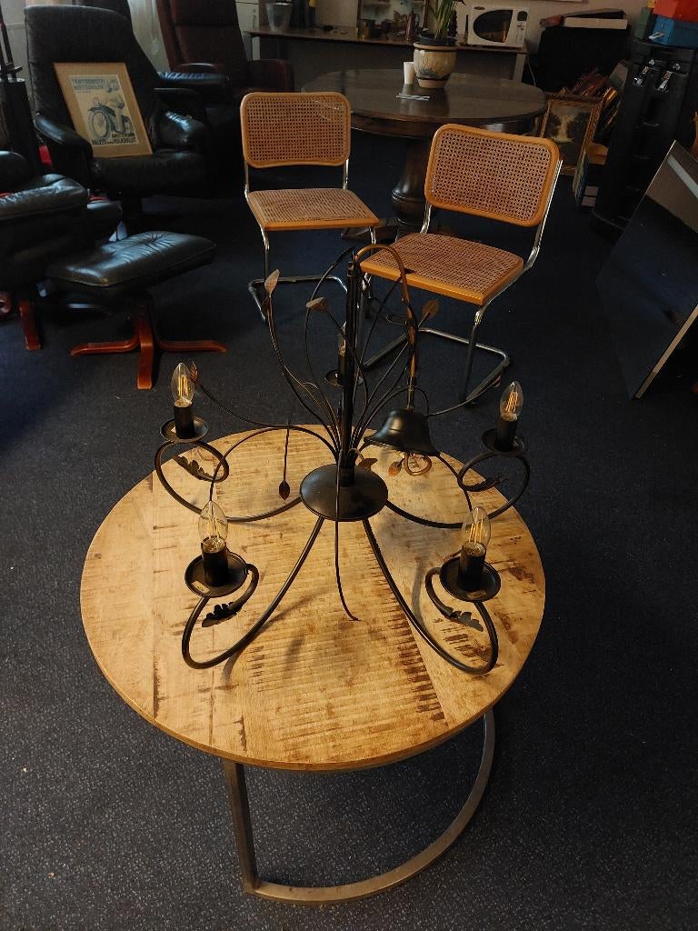 sierlijke zwart metalen kroonluchter ( 500998), Huis en Inrichting, Lampen | Kroonluchters, Ophalen