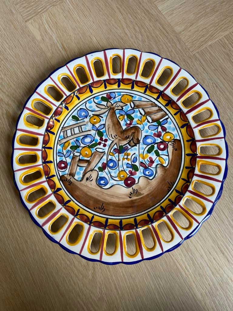 Portugees geschilderd wandbord, Steen/keramiek, Ophalen of Verzenden, Wandbord of Wandpaneel, Handgemaakt