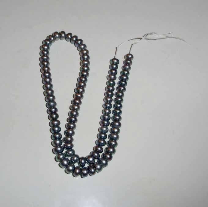 Parelstreng Grijs Gecultiveerd Rondellen, Sieraden, Tassen en Uiterlijk, Edelstenen, Ophalen of Verzenden, Nieuw