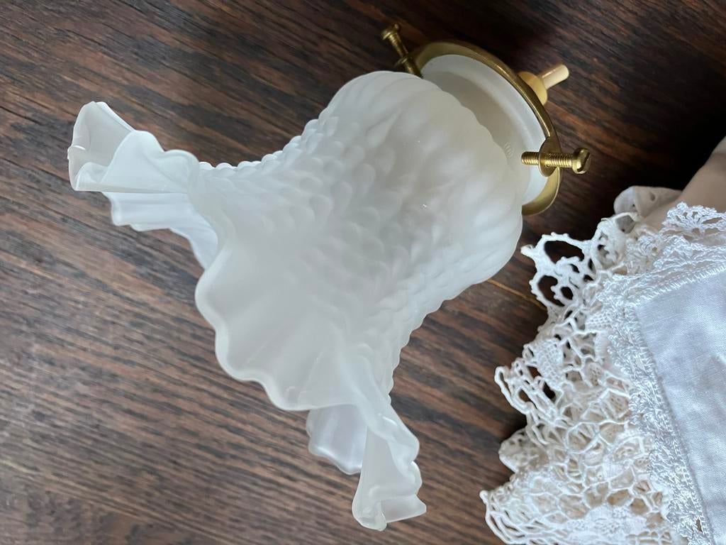 Antiek lampenkapje mat glas, Ophalen of Verzenden