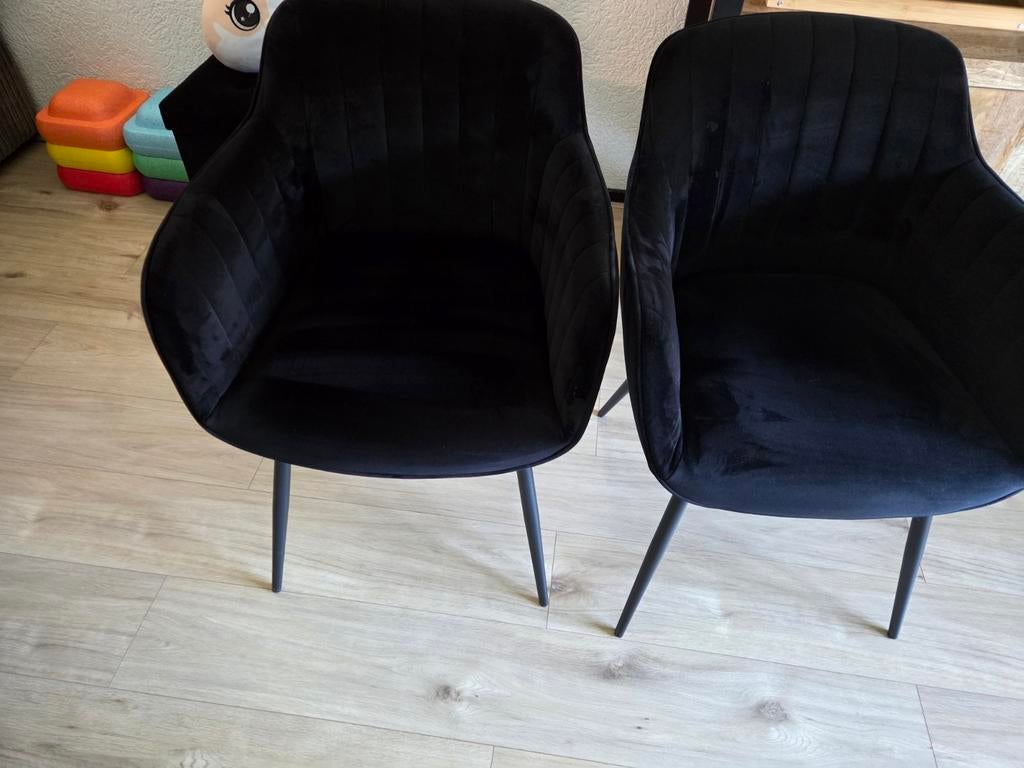 Eetkamerstoelen, Huis en Inrichting, Stoelen, Ophalen of Verzenden, Zo goed als nieuw, Zwart, Stof