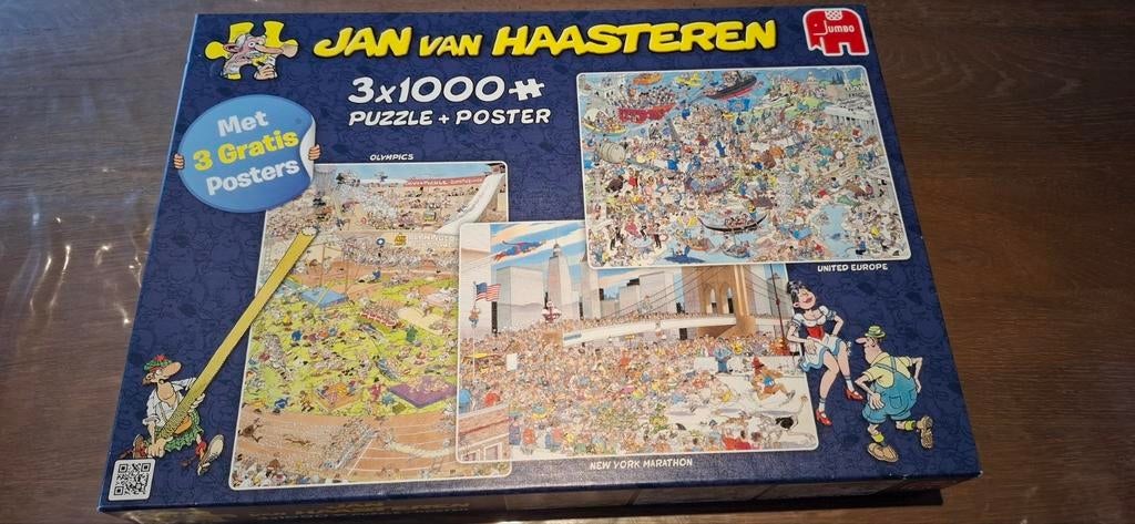 Combidoos jan van haasteren,  81385, 3x 1000, Hobby en Vrije tijd, Denksport en Puzzels, Ophalen of Verzenden, 500 t/m 1500 stukjes