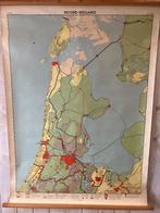 School wandkaart van Noord-Holland, Antiek en Kunst, Antiek | Schoolplaten, Ophalen, Aardrijkskunde