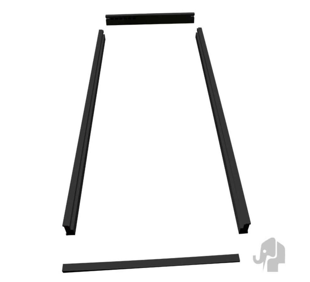 Grenen Zwarte binnendeur deurkozijn stomp en opdek, Niet ingevuld, Deurkozijn, Niet ingevuld, Nieuw