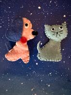 Barbie vintage pink stuffed dog en blue stuffed cat hond kat, Ophalen of Verzenden, Zo goed als nieuw, Accessoires