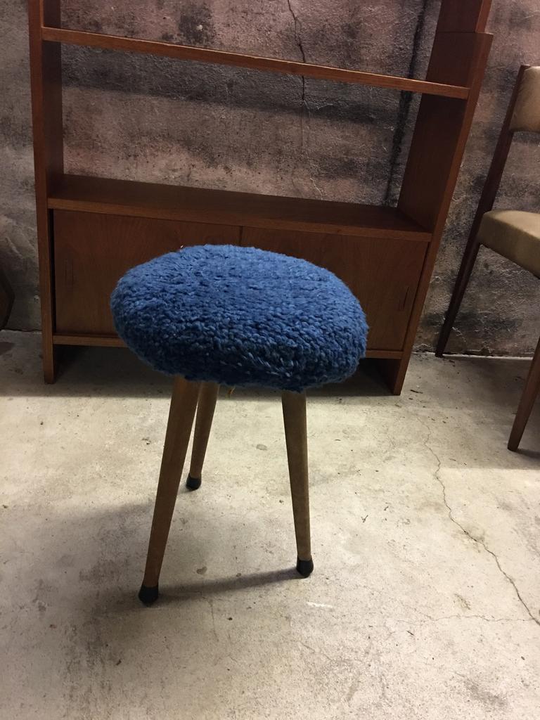 Krukje met fluffy zitting , jaren 60, Huis en Inrichting, Gebruikt, Onbekend, Ophalen of Verzenden, Onbekend