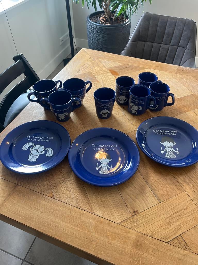 Blue Band servies 2001 2000 1999, Gebruikt, Keramiek, Ophalen of Verzenden, Overige stijlen