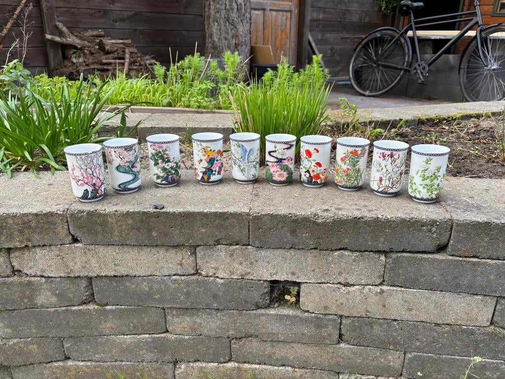 Franklin Mint Porcelain Sake / Thee kopjes 1981, Antiek en Kunst, Ophalen of Verzenden