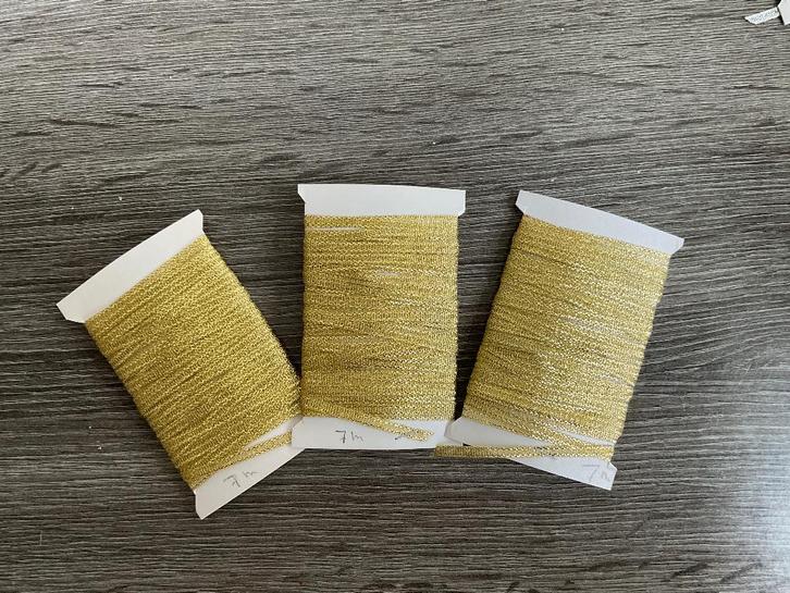 Aanbieding prachtig goud lint-band nu 7 meter € 1,00, Hobby en Vrije tijd, Naaien en Fournituren, Nieuw, Lint, Band of Elastiek