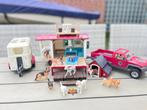 Schleich paardenstal caravan en heel veel dieren, Ophalen of Verzenden, Zo goed als nieuw, Jongen of Meisje