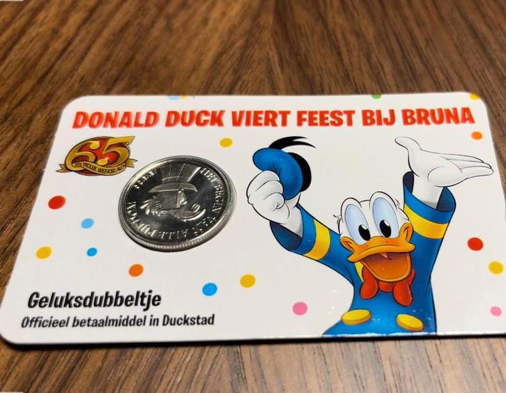 geluksdubbeltje Dagobert Duck, Postzegels en Munten, Munten | Nederland, Losse munt, Overige waardes, Koningin Beatrix, Ophalen of Verzenden