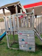 Houten speelhuis schommel glijbaan klimmen, Ophalen, Gebruikt, Hout