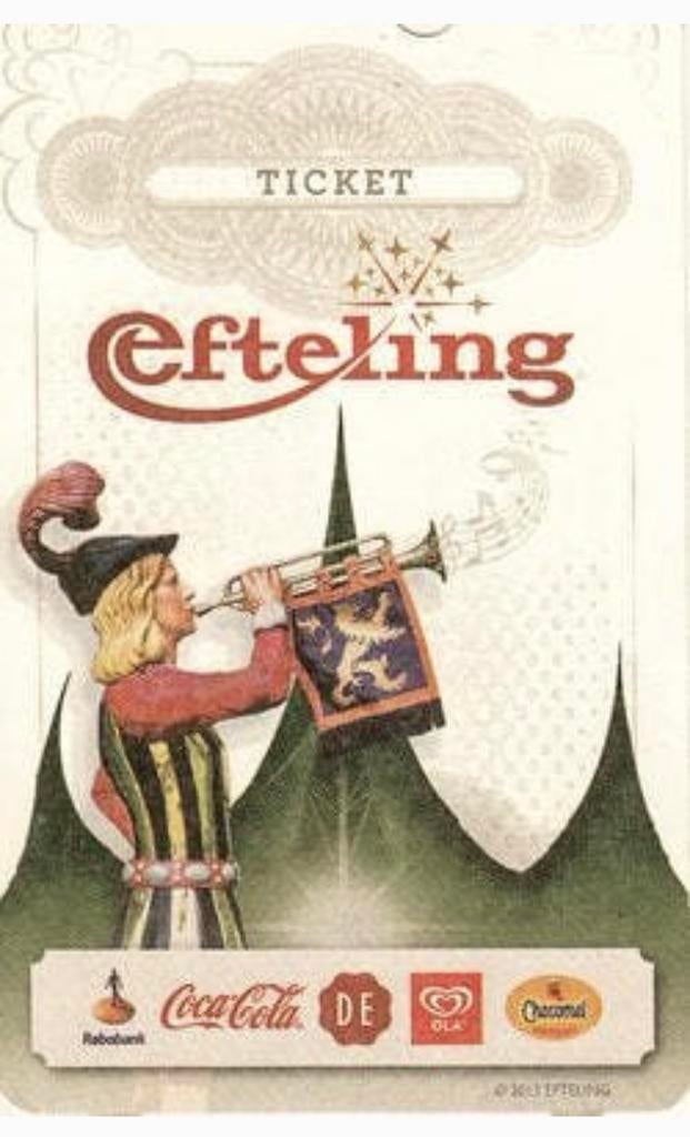 3 Efteling kaartjes, Tickets en Kaartjes, Drie personen of meer, Ticket of Toegangskaart