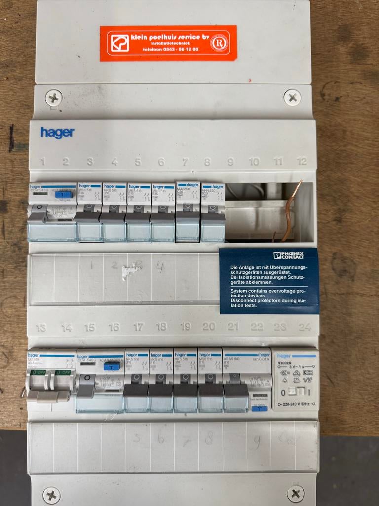 Hager meterkast met 10 groepen en aardlekautomaat, Ophalen of Verzenden, Gebruikt, Overige typen