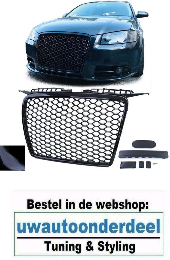 Sport Grill Hoogglans Zwart Honingraat Voor Audi A3 8P 05/08, Verzenden