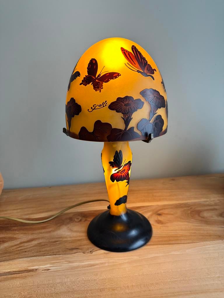 Art Nouveau lamp mushroom pâte de verre Gallé, Antiek en Kunst, Ophalen of Verzenden