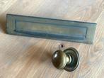 Prachtig massieve messing brievenbus en deurknop, Ophalen of Verzenden, Gebruikt, Overige materialen, Brievenbusklep
