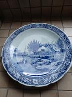 Delfs blauw wandbord  met de handgeschildert 40 cm, Antiek en Kunst, Ophalen of Verzenden