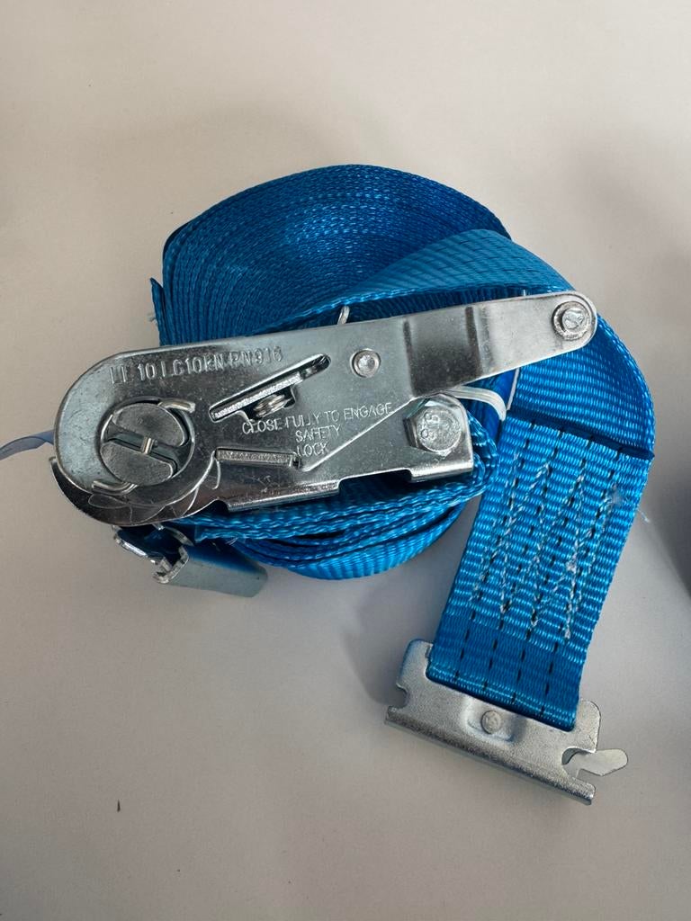 11x Nieuw Spanband met ratel,gegalvaniseerd, blauw, 50mm, 6M, Ophalen, Gebruikt, Universele onderdelen