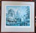 Zeefdruk Place du Tertre Montmartre, professioneel ingelijst, Ophalen
