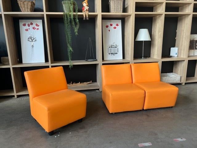 SET - Ahrend Fauteuil / stoel, 1 set, Gebruikt, Overige kleuren, Drie, Leer