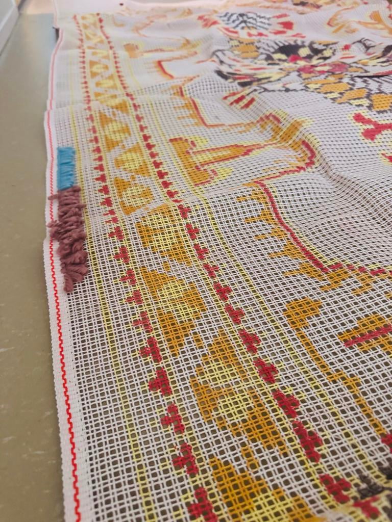 Stramien vloerkleed voor scheepjeswol - Handwerkproject, Ophalen of Verzenden, Gebruikt, Breien of Haken, Patroon of Boek