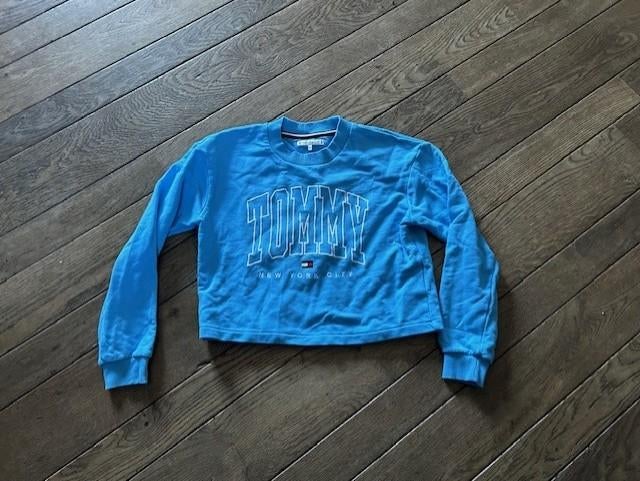 i40-Tommy Hilfiger blauwe trui maat 164, Gebruikt, Meisje, Trui of Vest, Ophalen of Verzenden