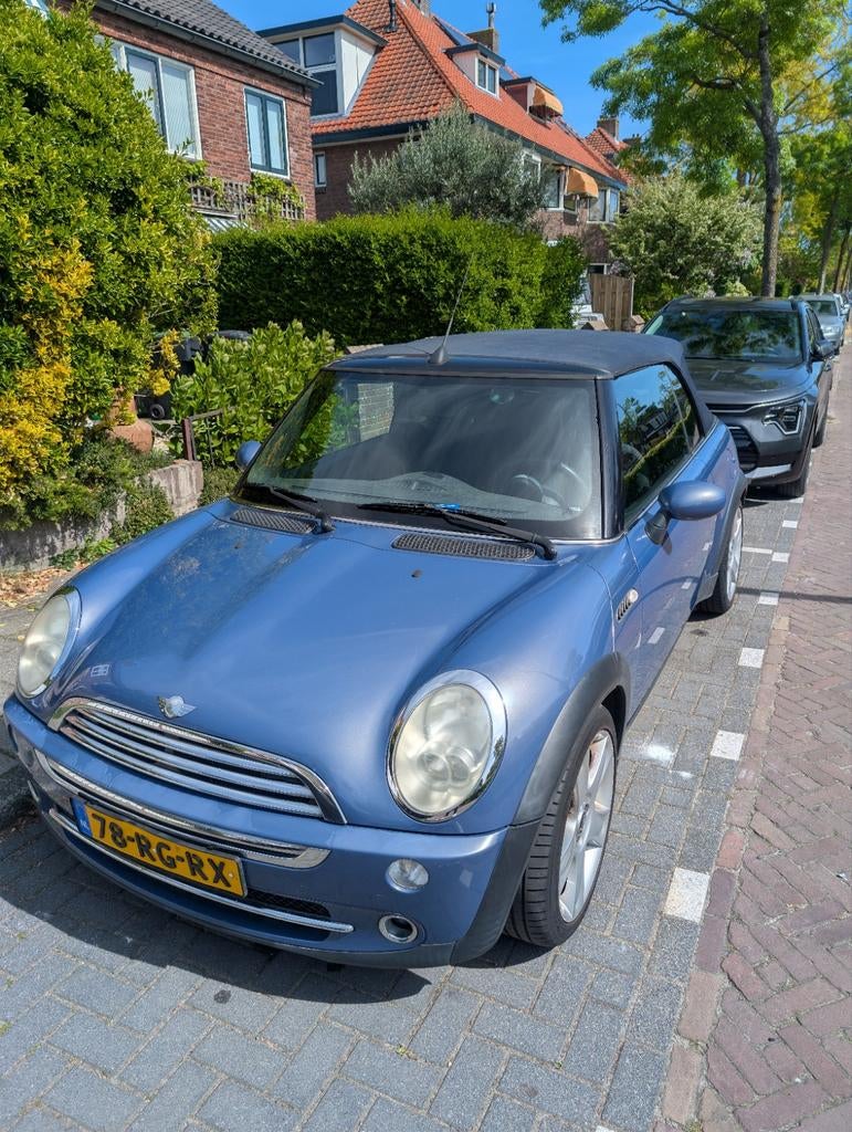 Mini 1.6 16V Cooper Cabrio 2005 Blauw, Auto's, Mini, Voorwielaandrijving, 4 cilinders, Cabriolet, Handgeschakeld