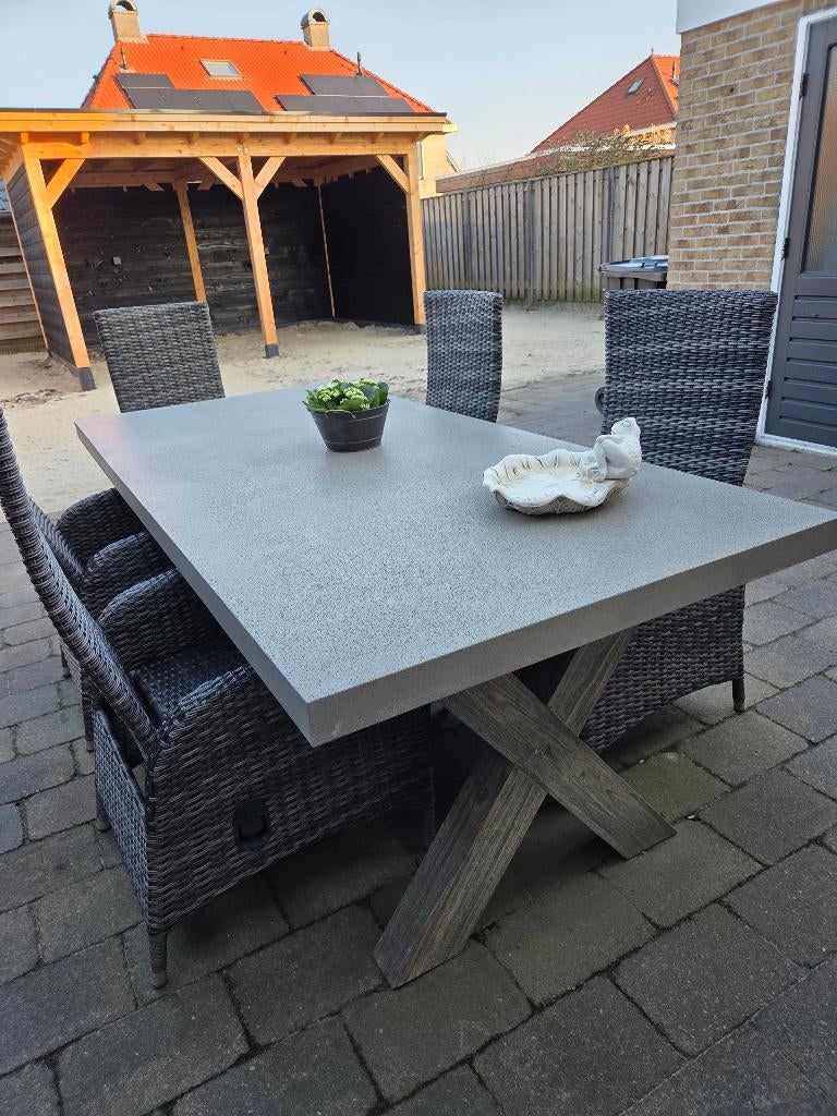 Tuinset voor buiten, Tuin en Terras, Tuinsets en Loungesets, Ophalen, Hardhout, 6 zitplaatsen, Zo goed als nieuw