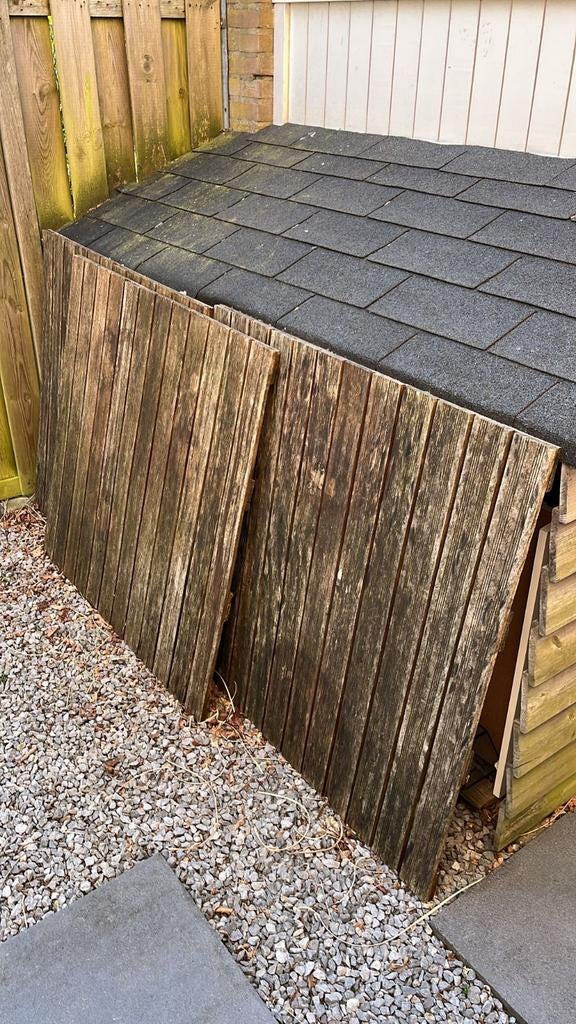 Drie stuks houten vlonders 100 x 100 cm, Tuin en Terras, Ophalen, Gebruikt, Hout, Overige typen