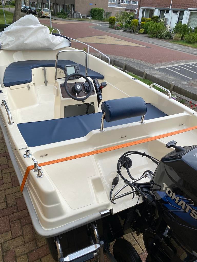 Marfish 450 sport met 30 pk Tohatsu en trailer, Ophalen, 10 tot 30 pk, Zo goed als nieuw, 3 tot 6 meter