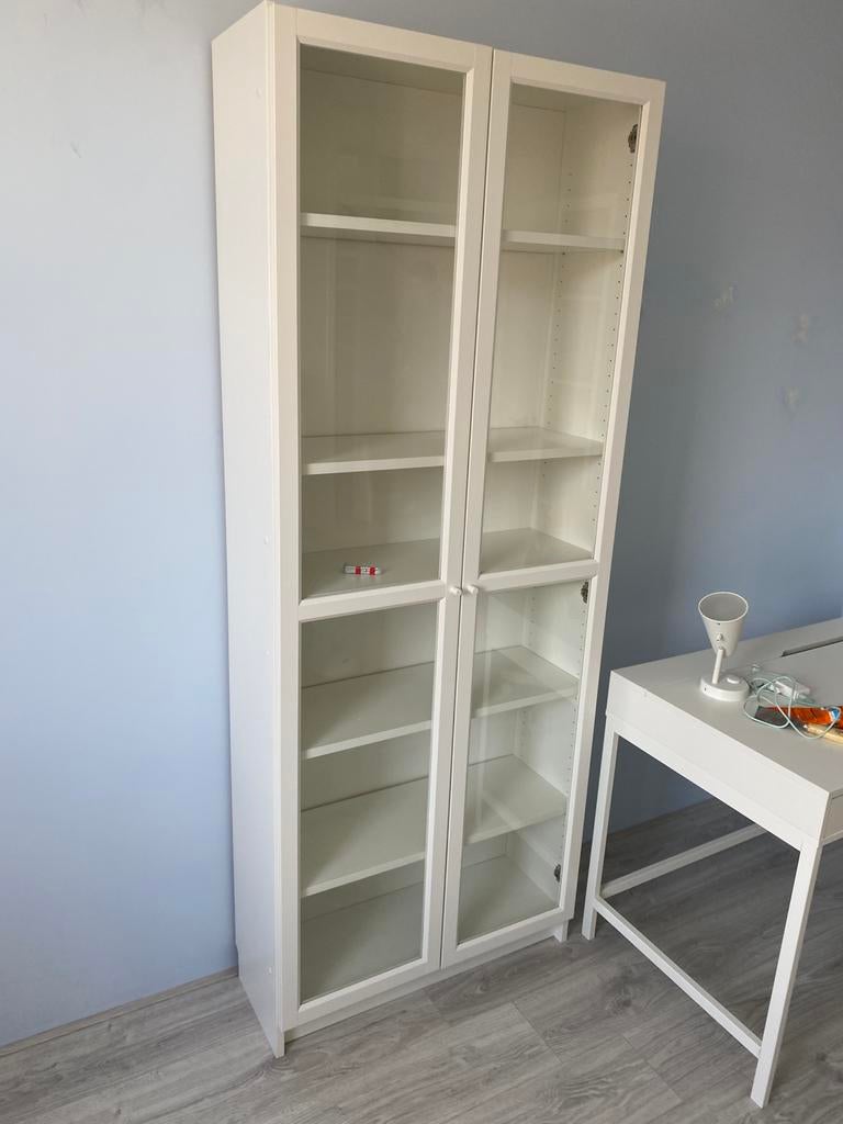 Ikea Billy boekenkast met glazen deuren, Huis en Inrichting, Ophalen, 200 cm of meer, 50 tot 100 cm, Zo goed als nieuw
