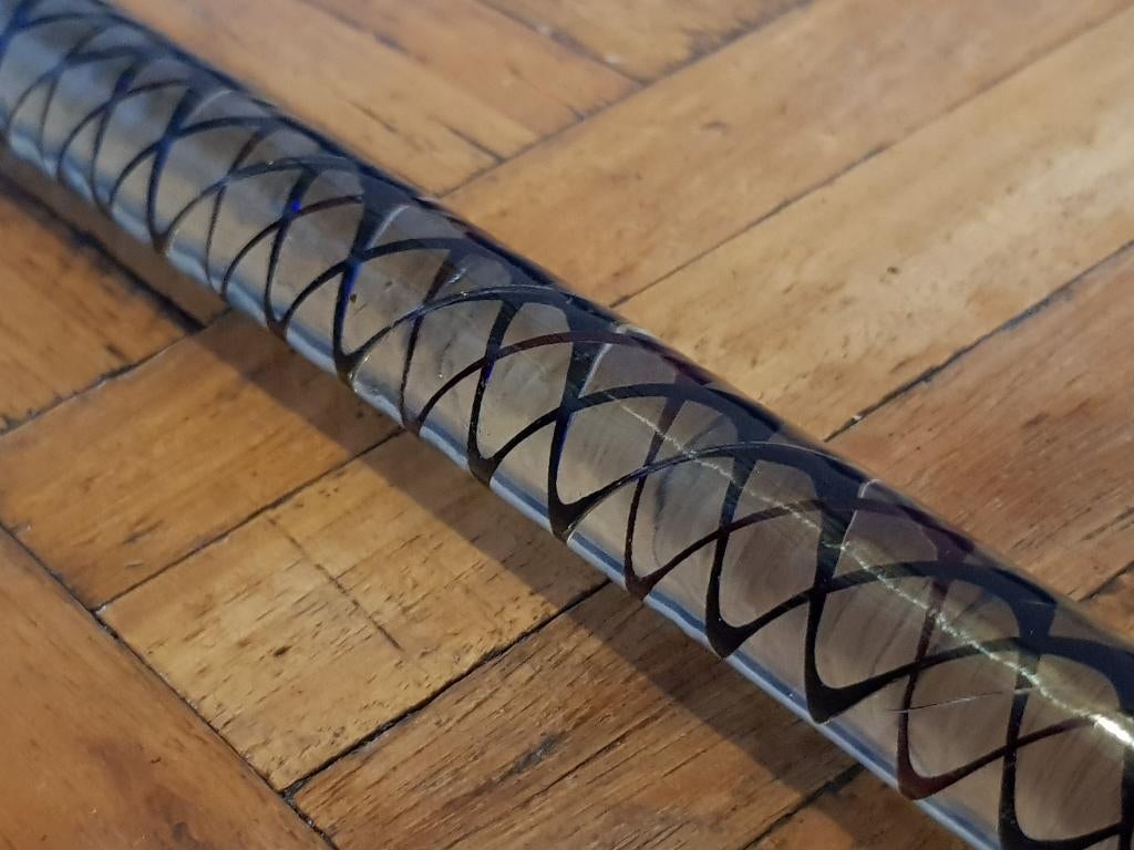 Zeldzame antieke wandelstok uit Engeland van glas 100 cm., Ophalen