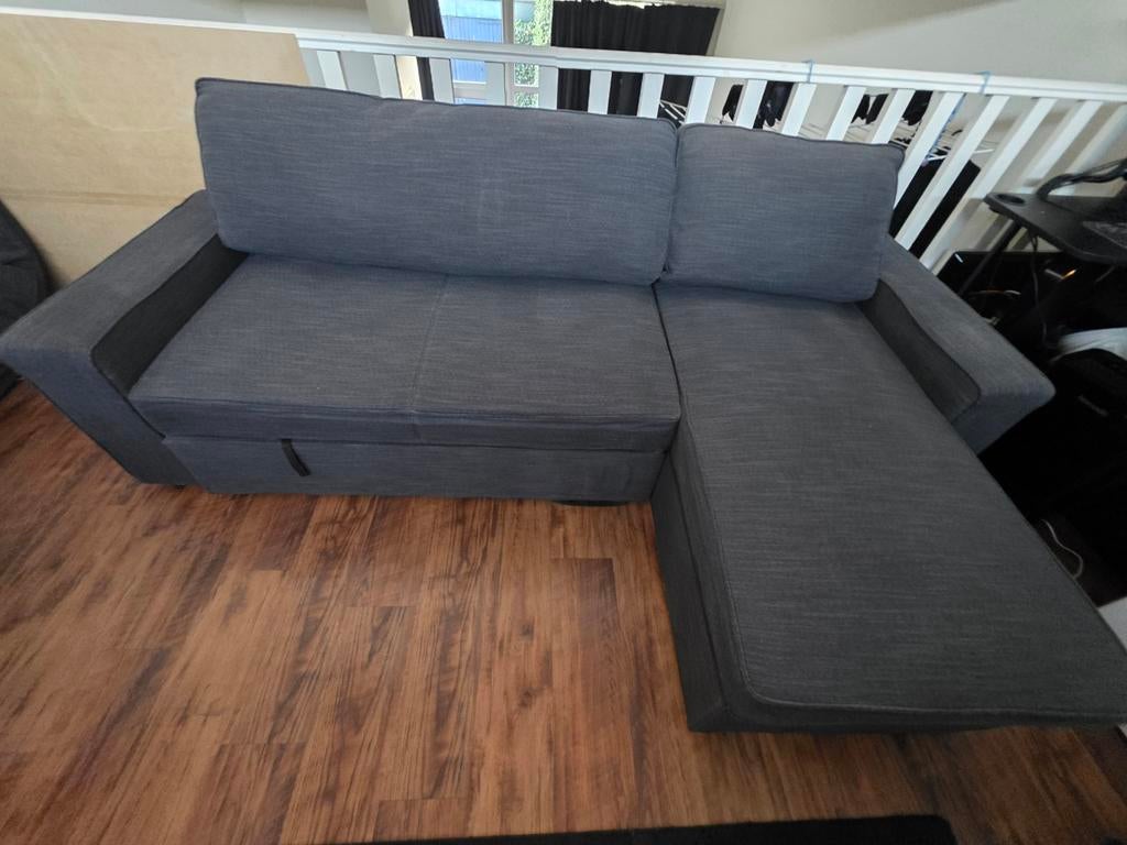 Ikea slaapbank 242cm breed met topper, Ophalen, Gebruikt, Tweepersoons, Overige maten