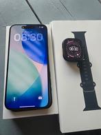 Apple Watch Ultra 2 (eSIM) - Nieuwstaat + iPhone 15 Pro Max, Zwart, IPhone 15 Pro Max, Zo goed als nieuw, 84 %