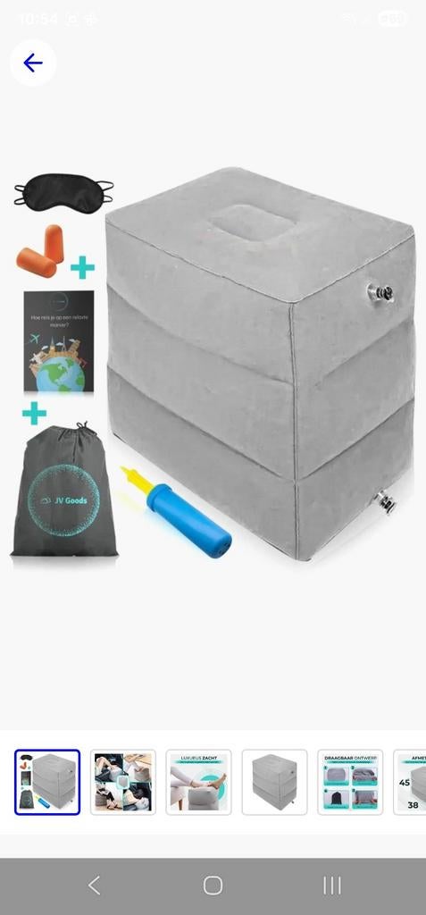 Vliegtuigbedje/zitpoef, Ophalen of Verzenden, Rechthoekig, Minder dan 50 cm