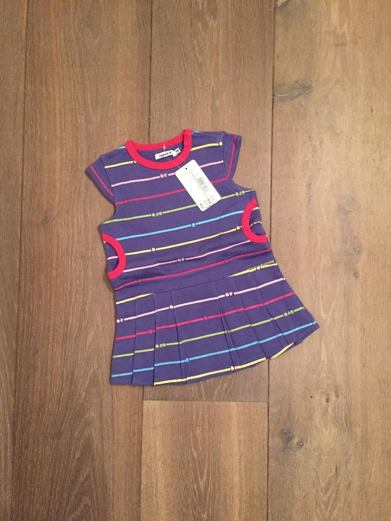 Nieuw met kaartjes Name-It gestreept sweaterjurkje; mt 74, Kinderen en Baby's, Babykleding | Maat 74, Meisje, Jurkje of Rokje