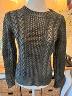 Chique, coated Zilver-Zwarte kabel-trui Michael Kors, S/36., Kleding | Dames, Ophalen of Verzenden, Zo goed als nieuw, Maat 36 (S)