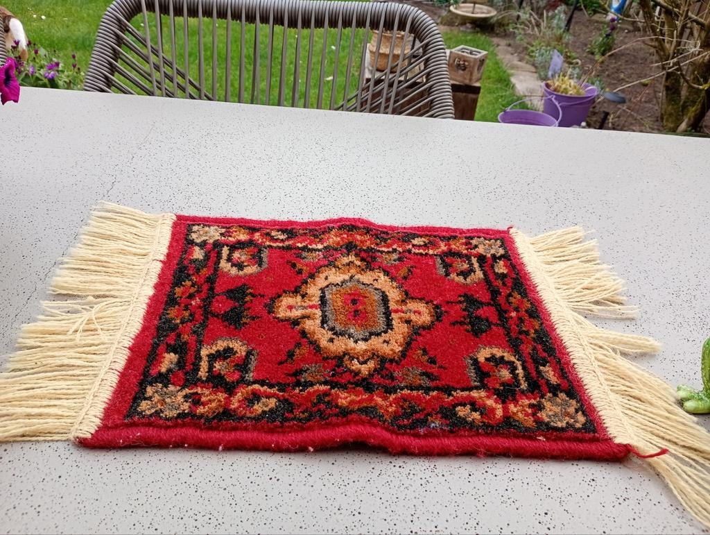 Antieke Perzische tafelkleedje kleedje, Ophalen of Verzenden