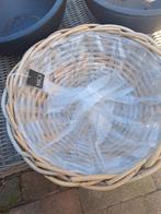 2 kunstof en 1 rieten plantenschalen/bakken, Ophalen, Rond, Kunststof, Minder dan 30 cm