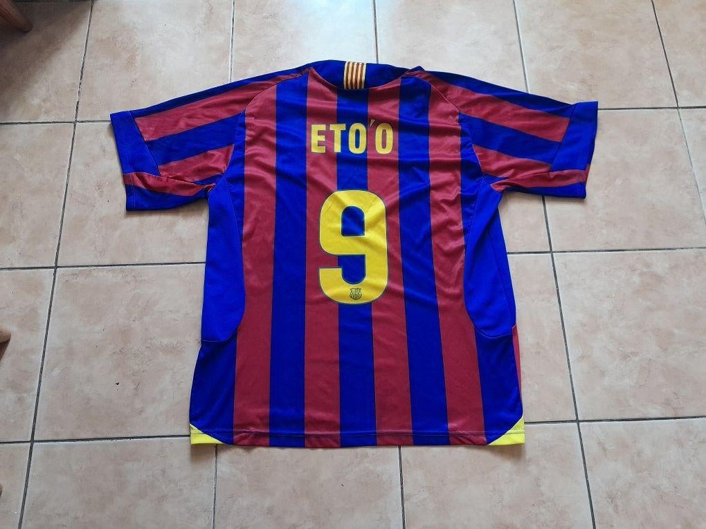 FC Barcelona Thuisshirt Eto'o #9 - Vintage Voetbalshirt, Kleding | Heren, Nike, Ophalen of Verzenden, Voetbal, Gedragen
