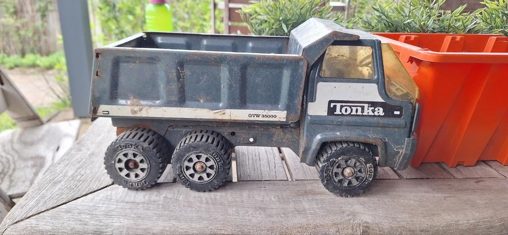 Vintage Tonka GVW35000 Kiepwagen - Gebruikt, Kinderen en Baby's, Speelgoed | Speelgoedvoertuigen, Ophalen, Gebruikt