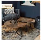 Set 3 salontafels Riley rond goud aluminium metaal, Huis en Inrichting, Tafels | Salontafels, Ophalen, 50 tot 100 cm, Rond, Zo goed als nieuw