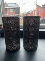 Metalen Waxinelichthouder, Huis en Inrichting, Woonaccessoires | Kandelaars en Kaarsen, 25 tot 50 cm, Zwart, Ophalen of Verzenden