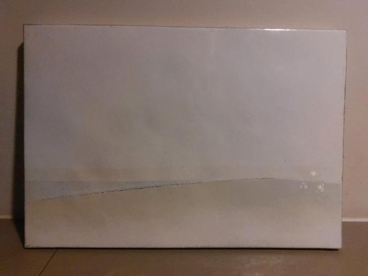 Abstract emaille op staal – mogelijk Pieter van der Veen, Antiek en Kunst, Kunst | Schilderijen | Abstract, Ophalen of Verzenden