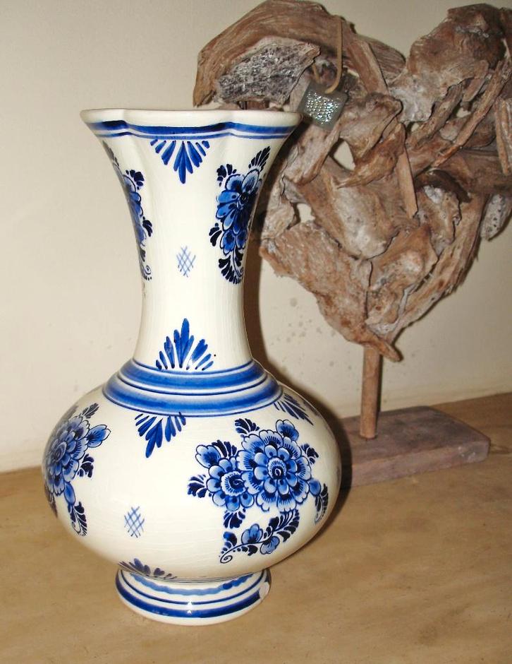 Delfts aardewerk buik vaas kruik kan met schulprand, Huis en Inrichting, Woonaccessoires | Vazen, Overige kleuren, Minder dan 50 cm