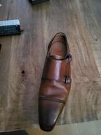 Bruine leren double monk schoenen, Ophalen, Bruin, Greve 1898, Gespschoenen